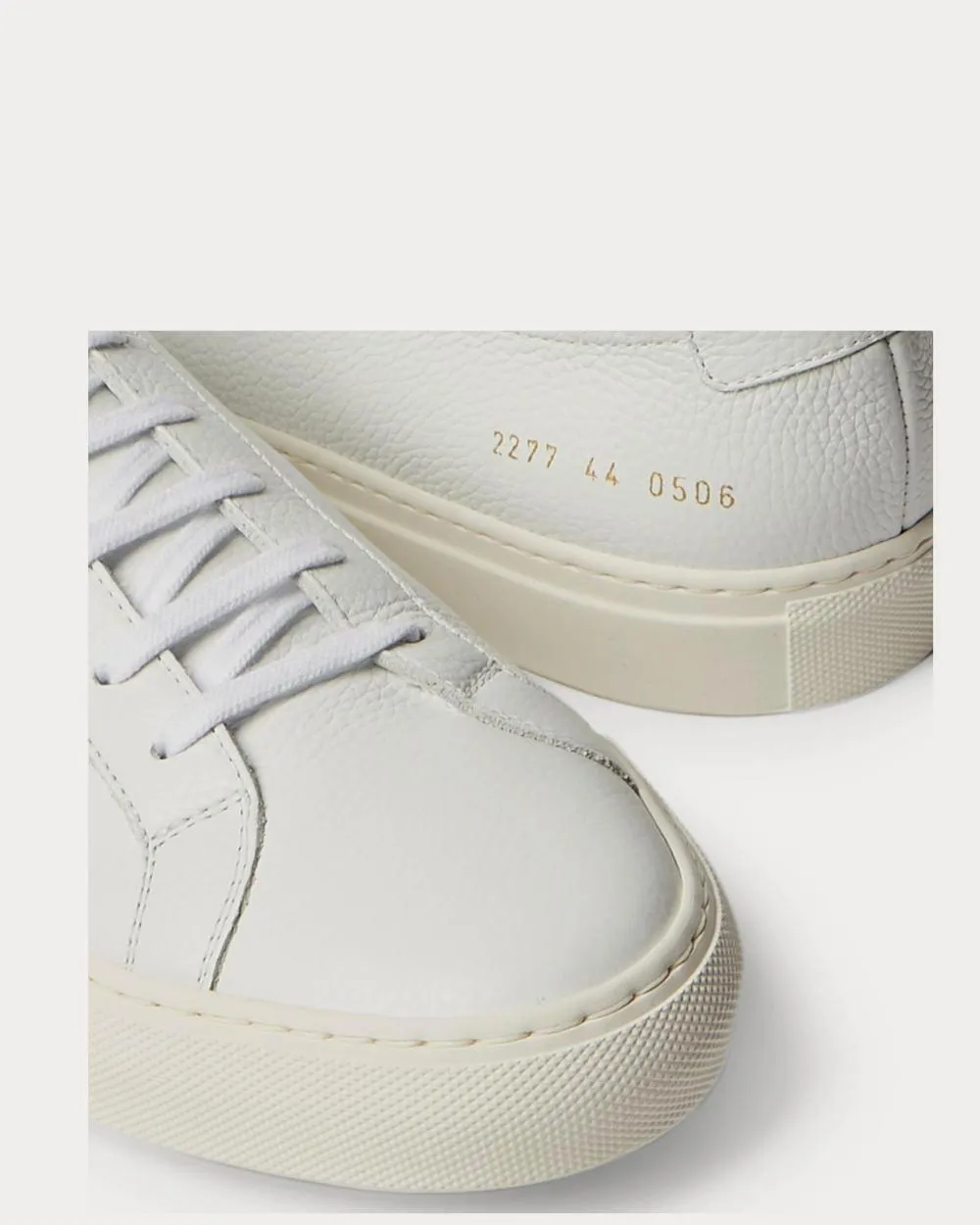 Achilles Pebble-Grain Leather  White low top sneakers