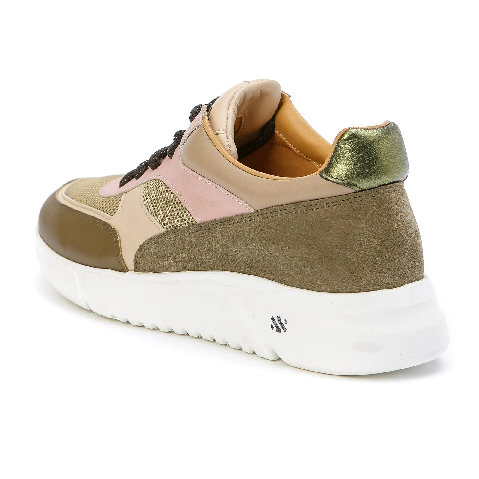 ARI platform sneaker - beige and khaki