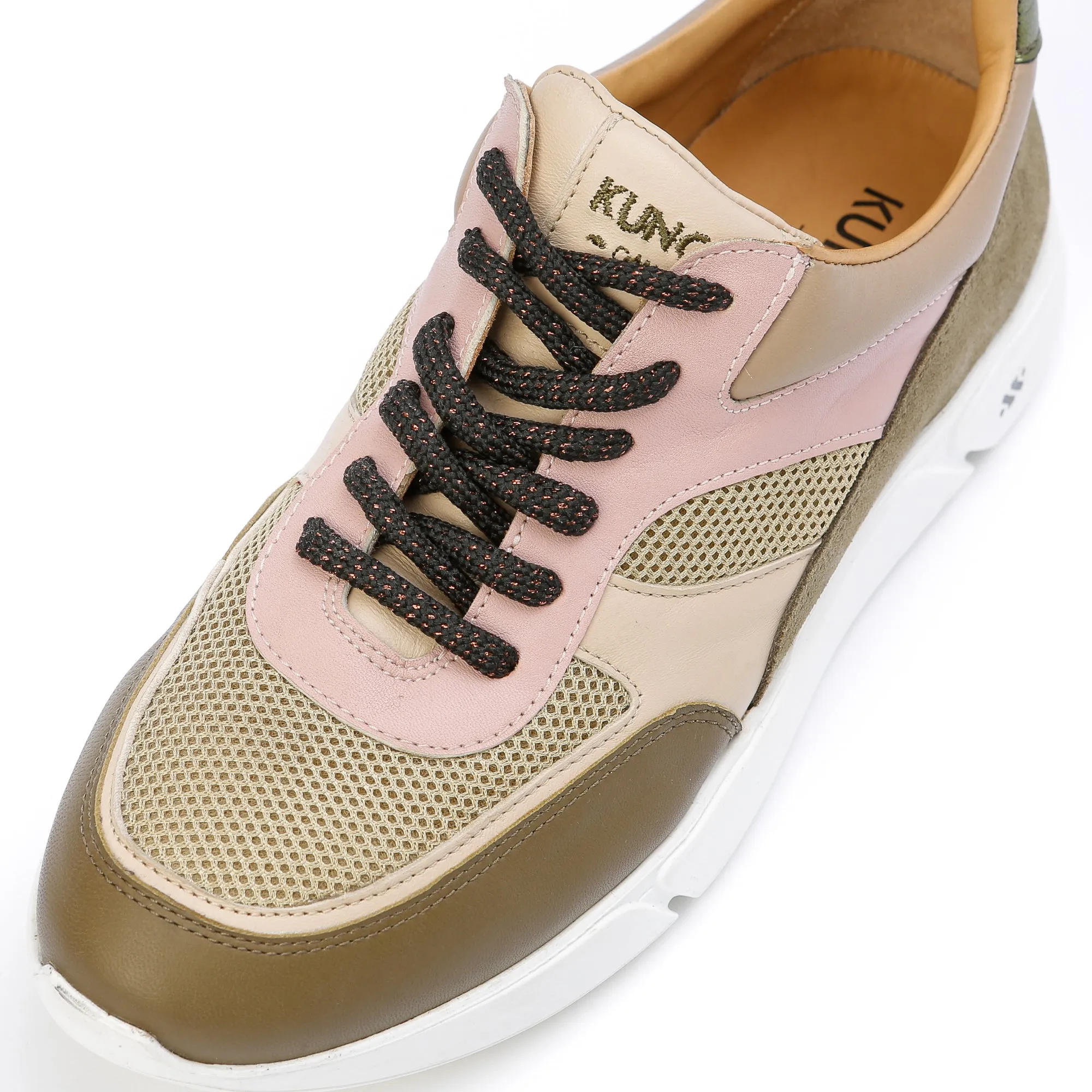 ARI platform sneaker - beige and khaki