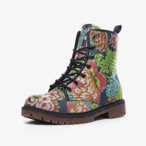 Art Nouveau Vegan Leather Combat Boots