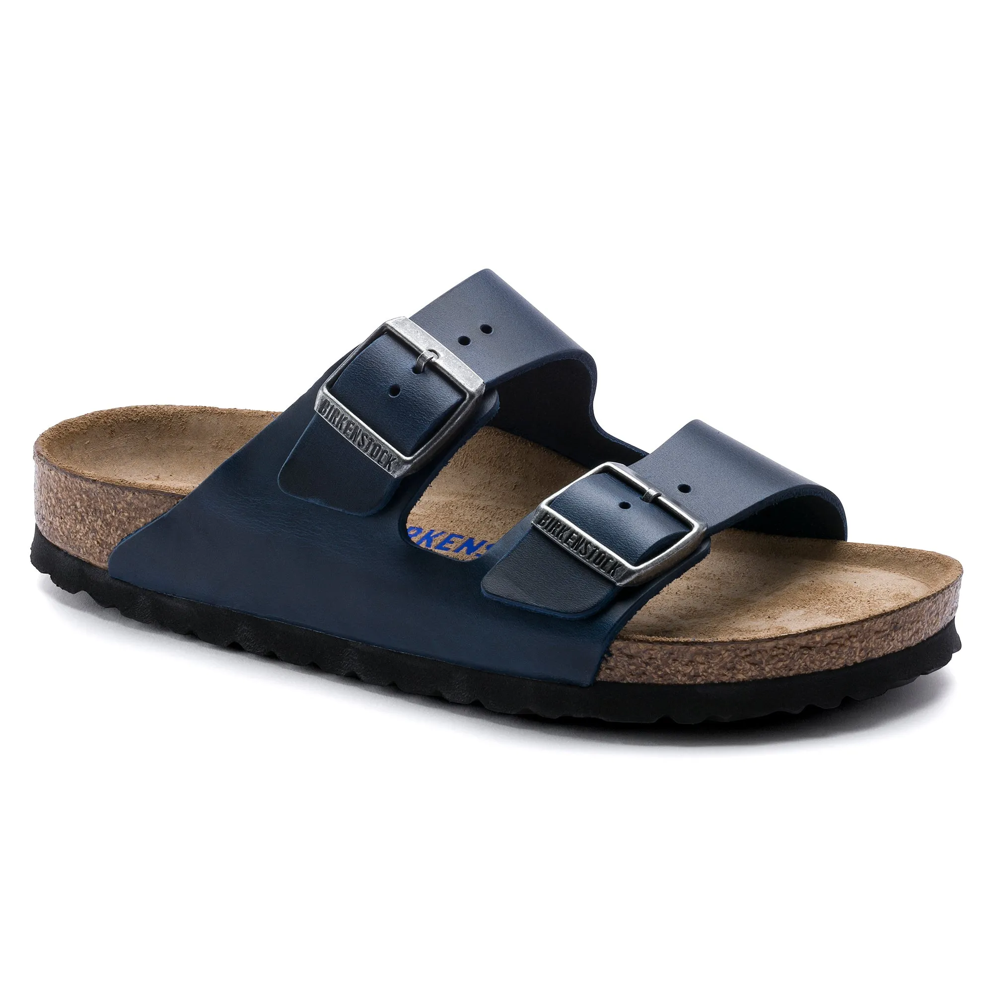 Birkenstock Arizona Soft Footbed Oiled Leather Color: Blue