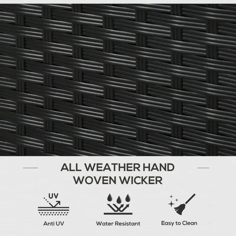 Black Rattan Outdoor Storage Box with Shoe Layer