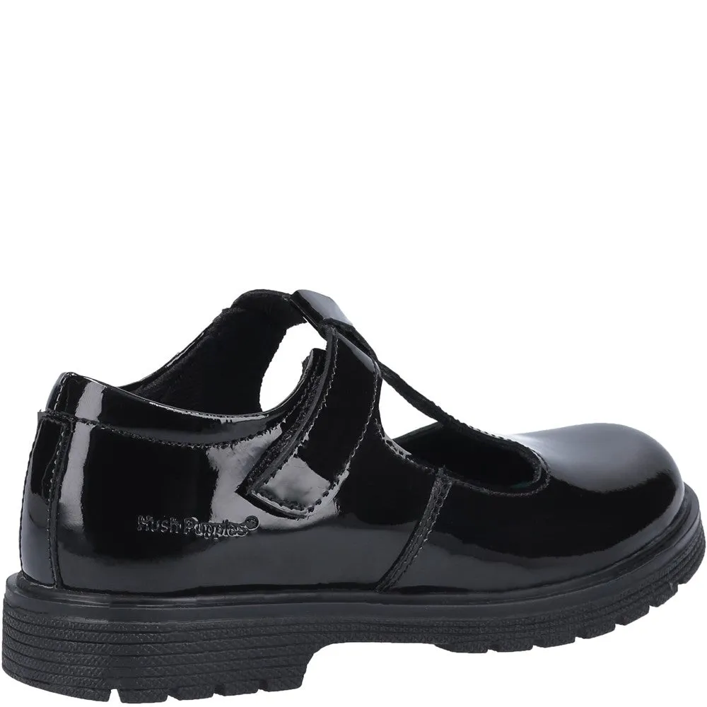 Black XL Gracie Senior Patent School Shoes