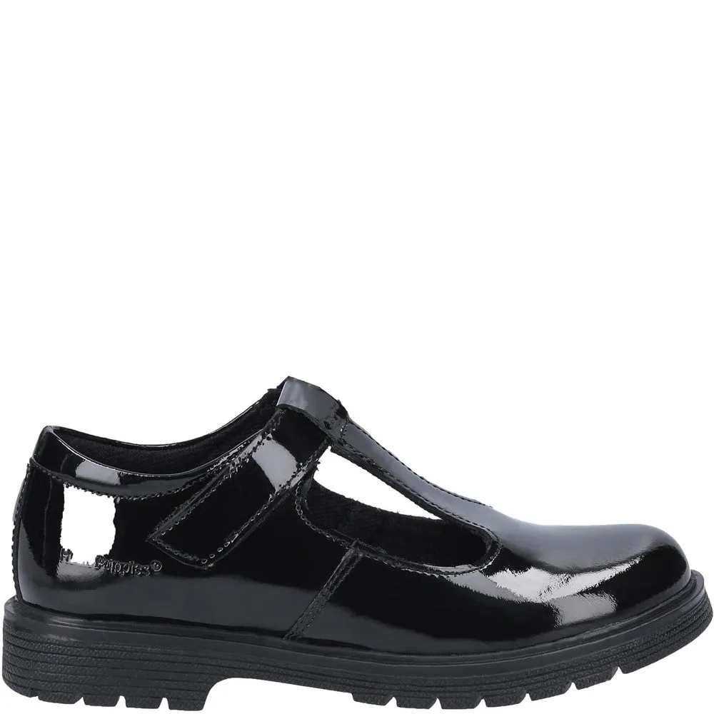Black XL Gracie Senior Patent School Shoes