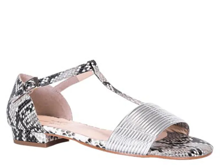 Brenda Zaro "T3235" Black/White Snk - Sandal