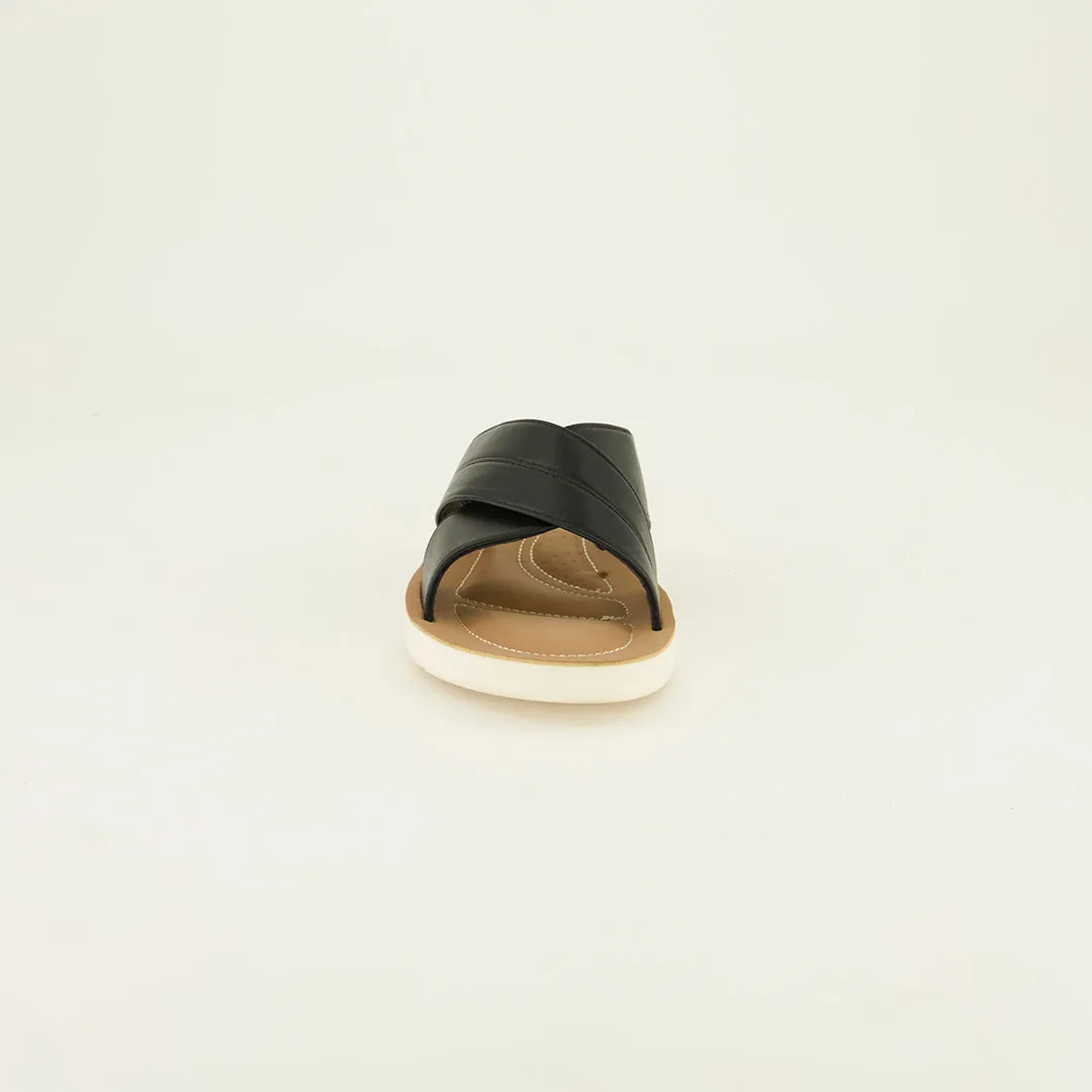 Ciarra Black Comfort Pu Sandal.