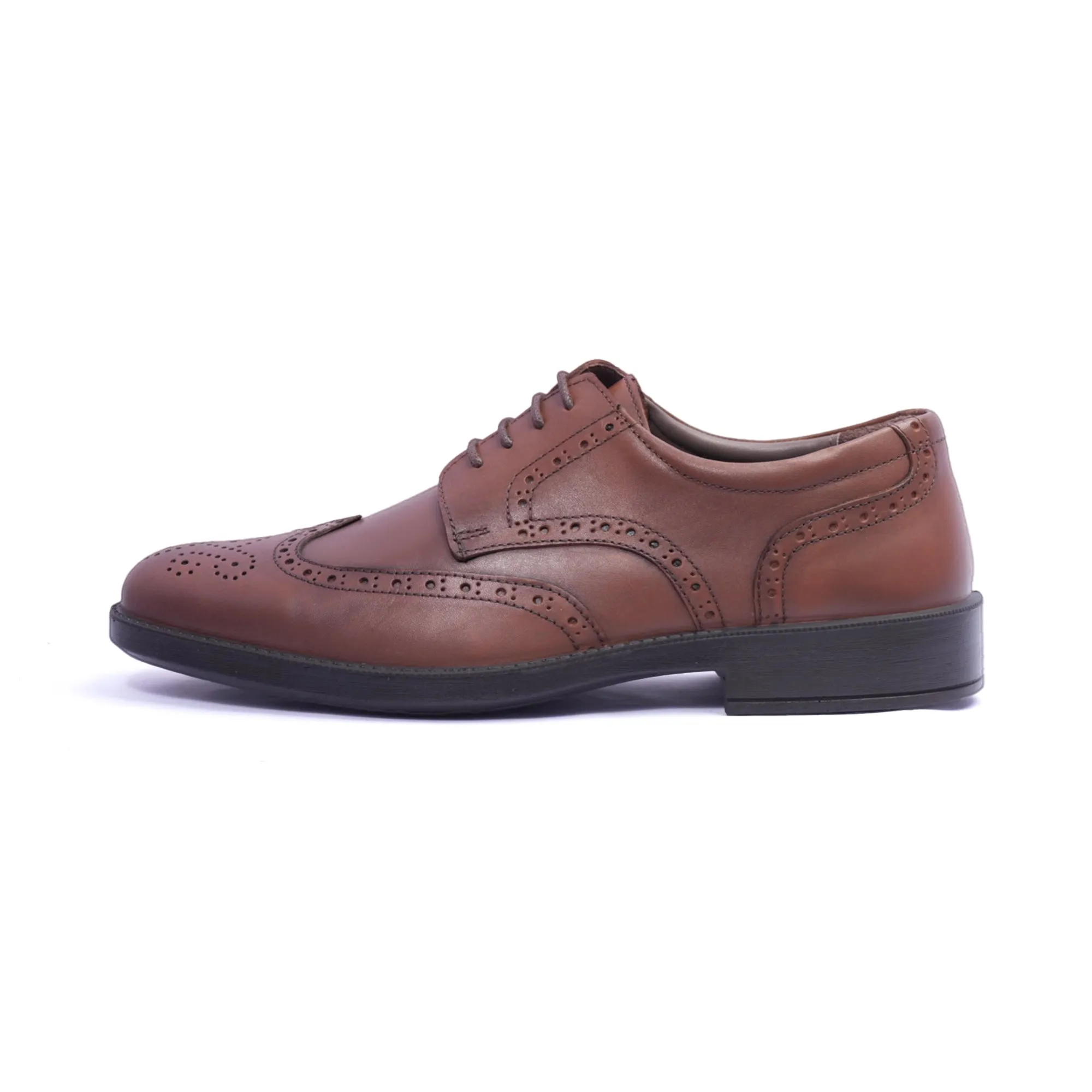 Comfort Plus Men's Leather Brogue Shoes Tan