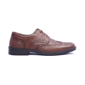 Comfort Plus Men's Leather Brogue Shoes Tan