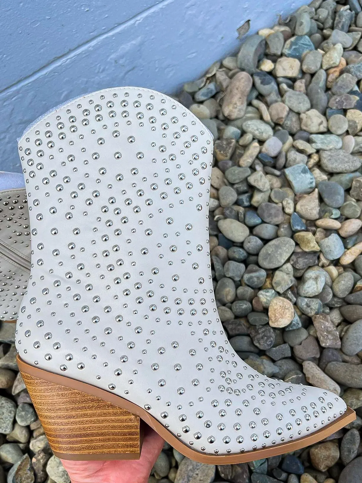 Corky's Footwear Lowlights Boot with Silver Studs - Ivory