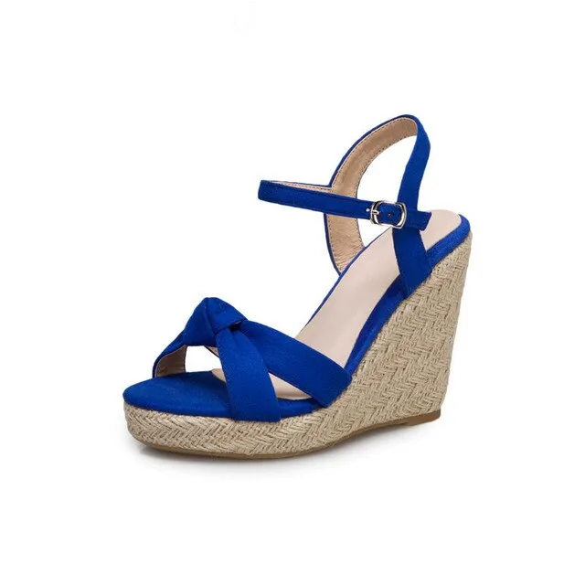 Creta Women's Elegant Wedge Black Sandal
