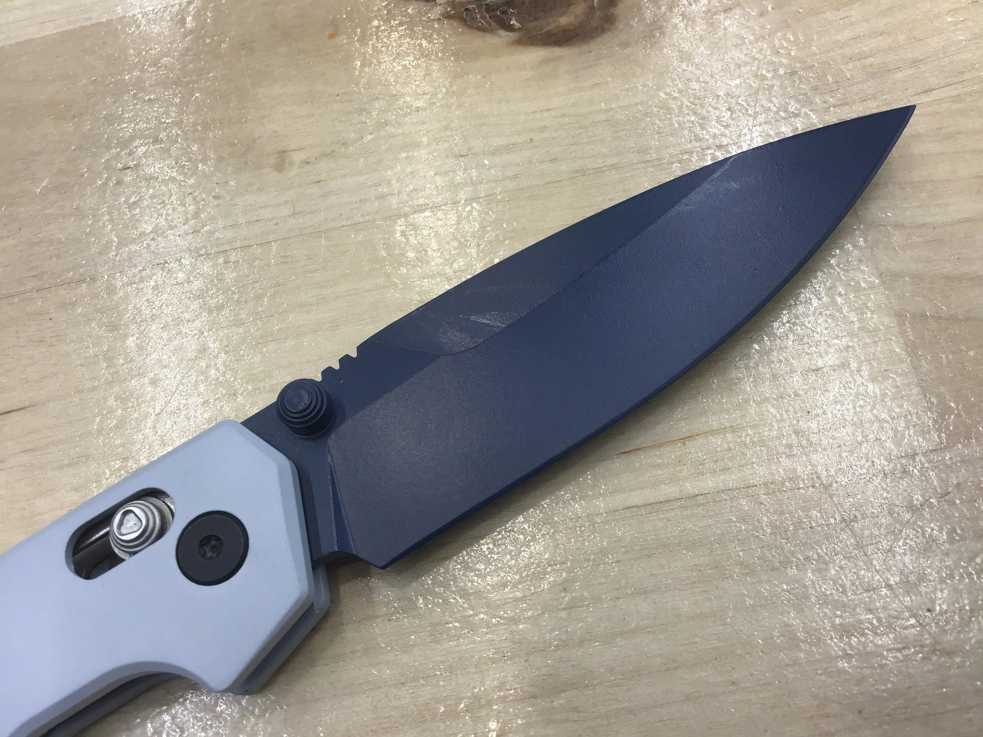 Custom Kershaw Iridium Astros 2010’s Theme D2 Blade Blue Cerakote Grey Cerakoted Aluminum Handle