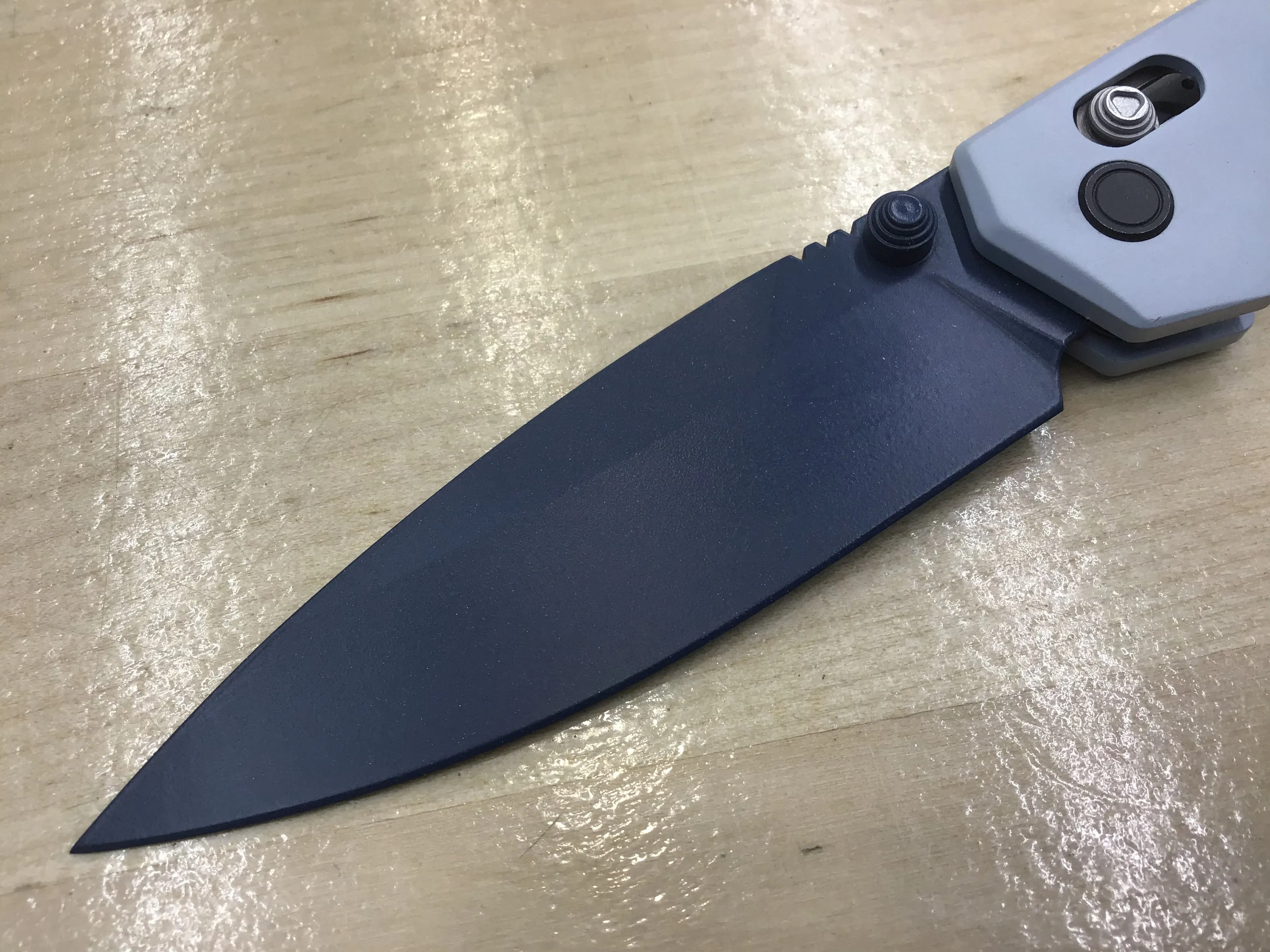 Custom Kershaw Iridium Astros 2010’s Theme D2 Blade Blue Cerakote Grey Cerakoted Aluminum Handle