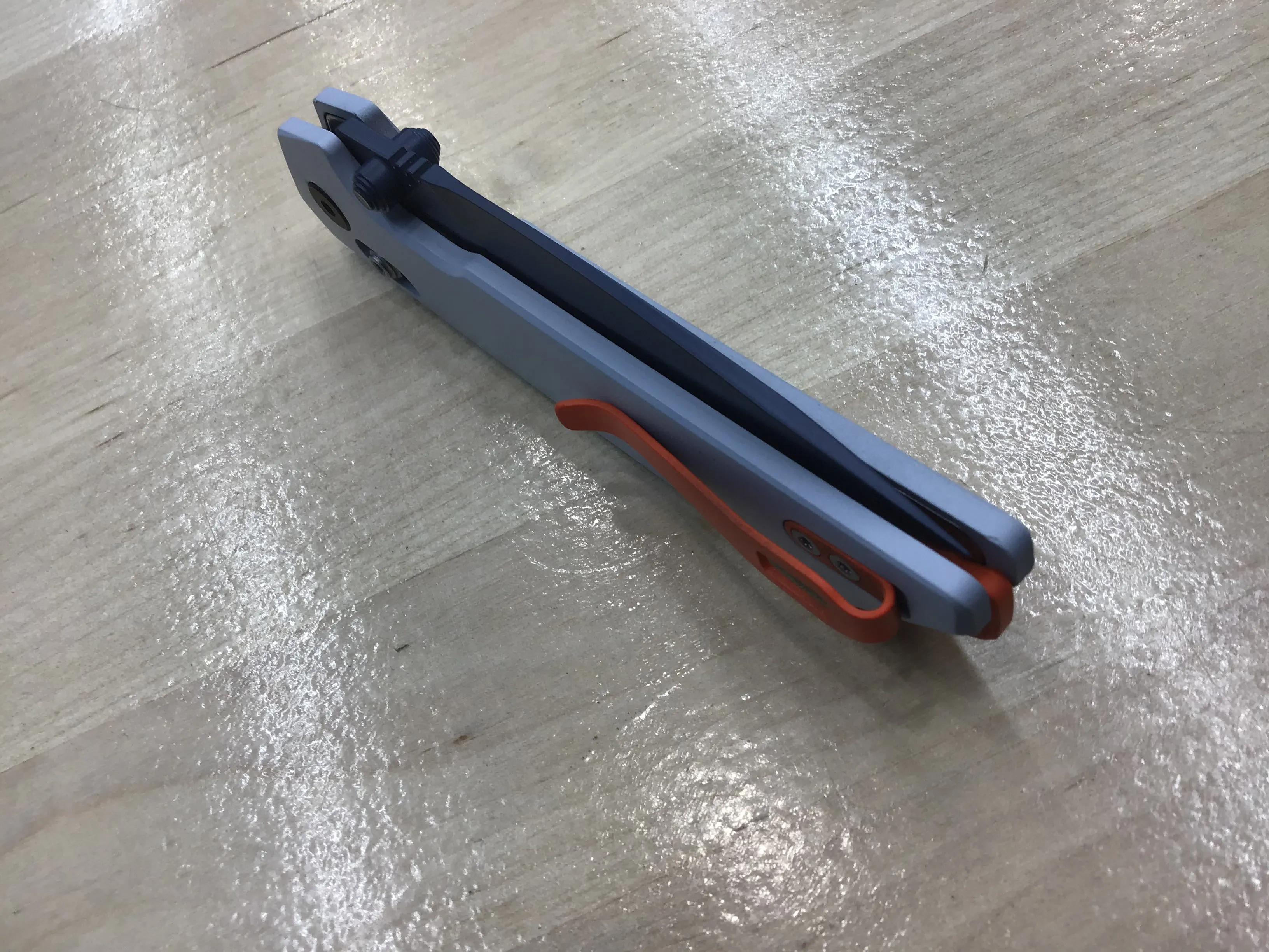 Custom Kershaw Iridium Astros 2010’s Theme D2 Blade Blue Cerakote Grey Cerakoted Aluminum Handle