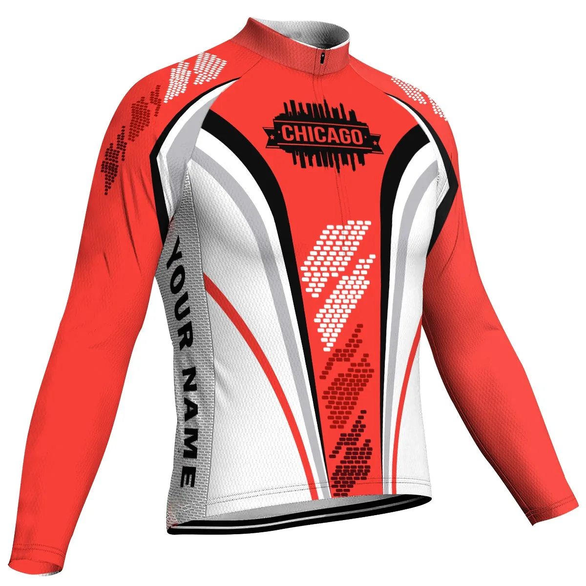 Customized Chicago Long Sleeve Cycling Jersey for Men