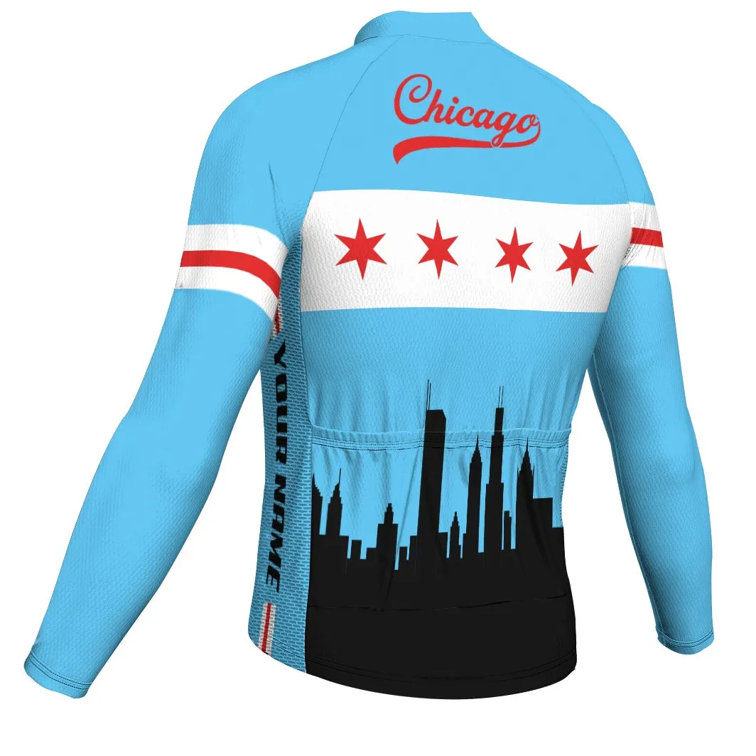 Customized Chicago Long Sleeve Cycling Jersey for Men