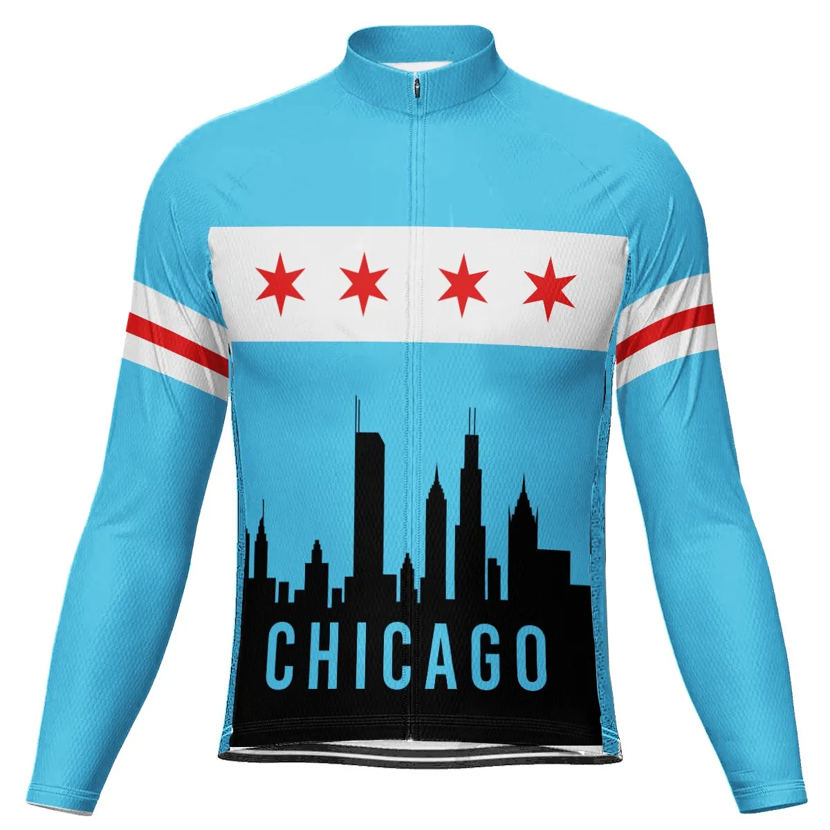 Customized Chicago Long Sleeve Cycling Jersey for Men