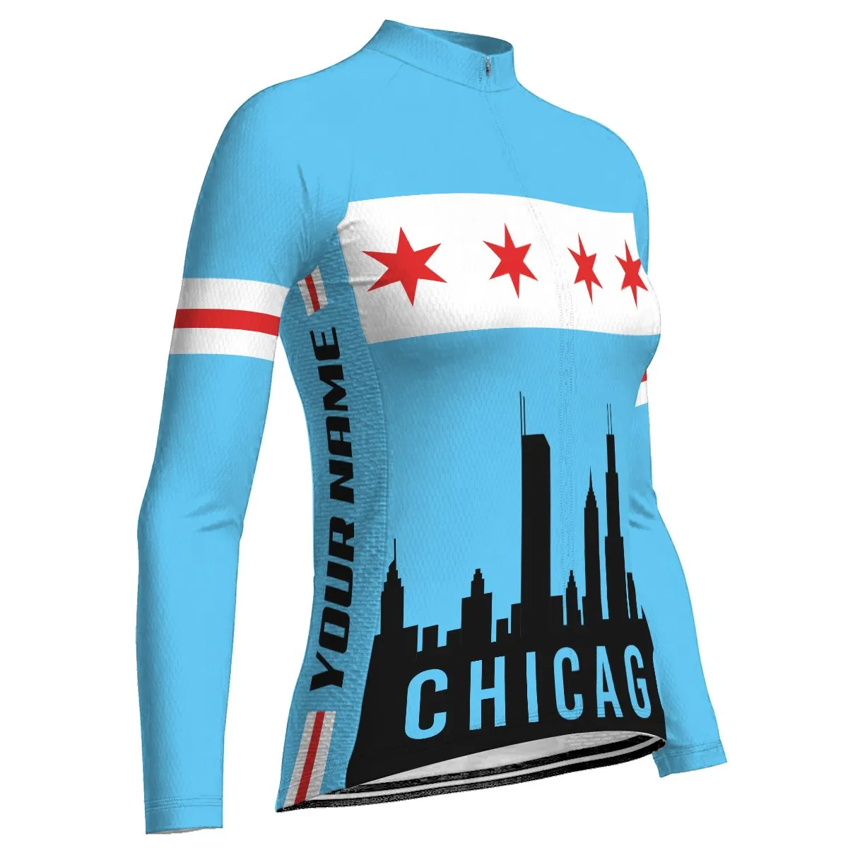 Customized Chicago Winter Thermal Fleece Long Sleeve For Women