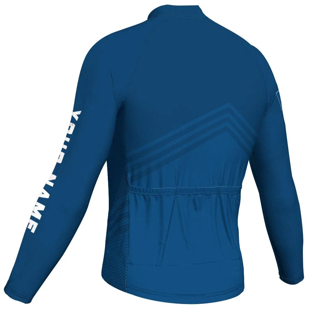 Customized Louisiana Winter Thermal Fleece Long Sleeve Cycling Jersey for Men