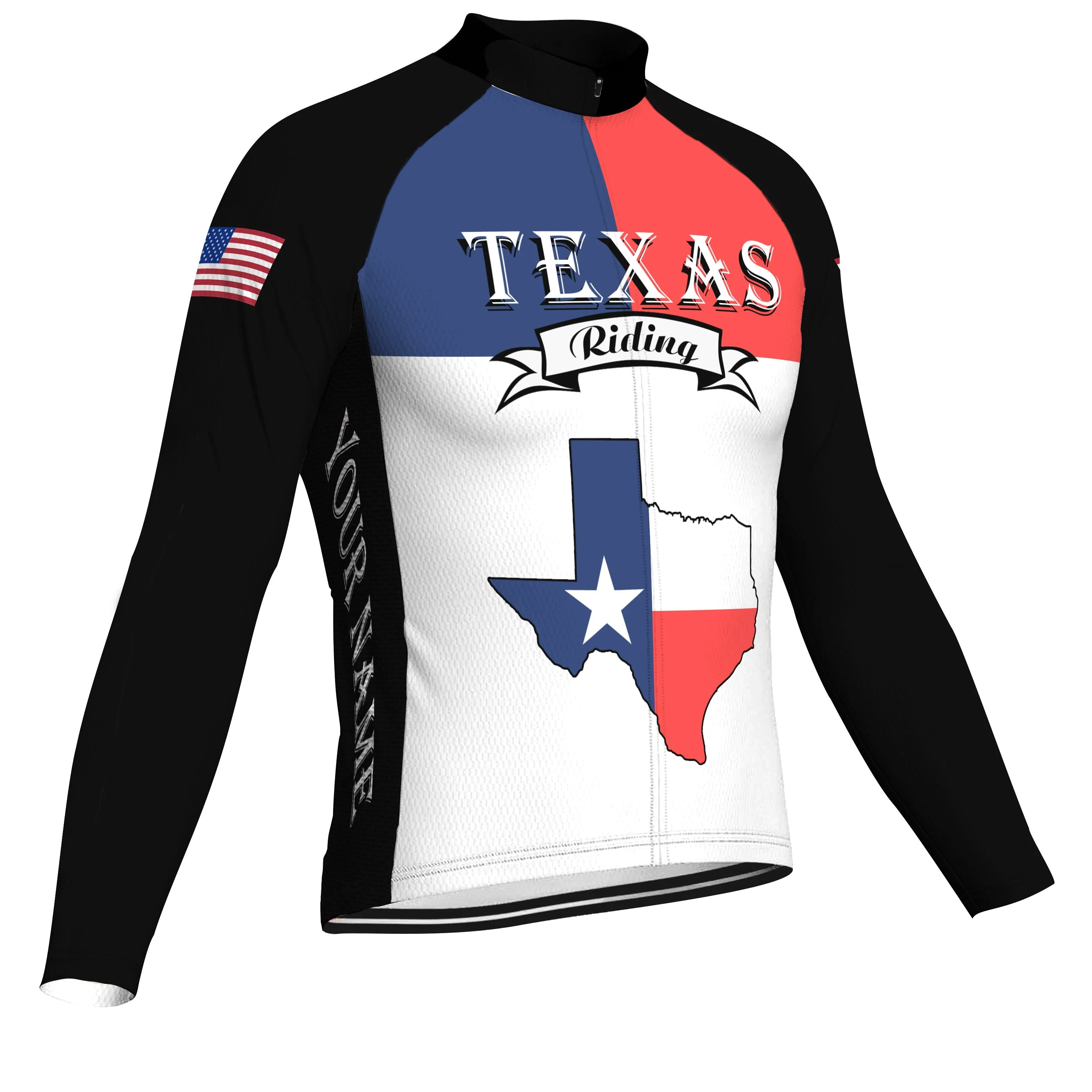 Customized Texas Long Sleeve Cycling Jersey for Men