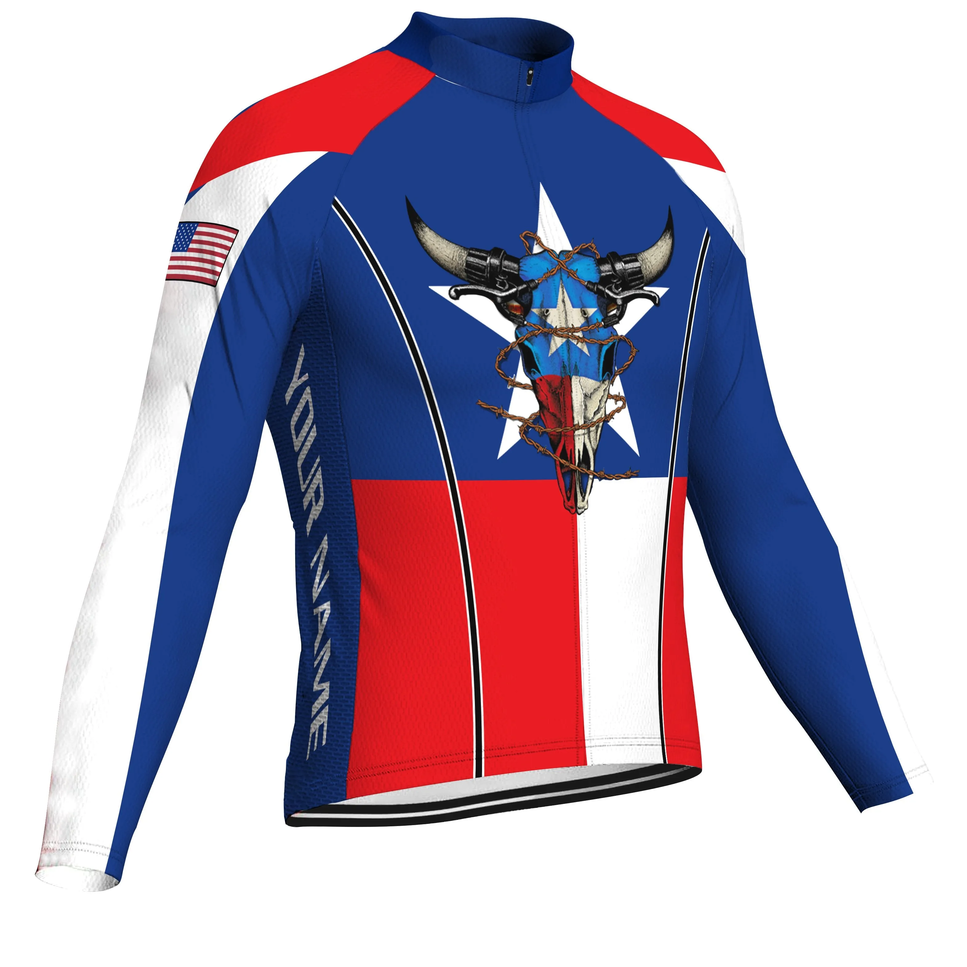 Customized Texas Long Sleeve Cycling Jersey for Men
