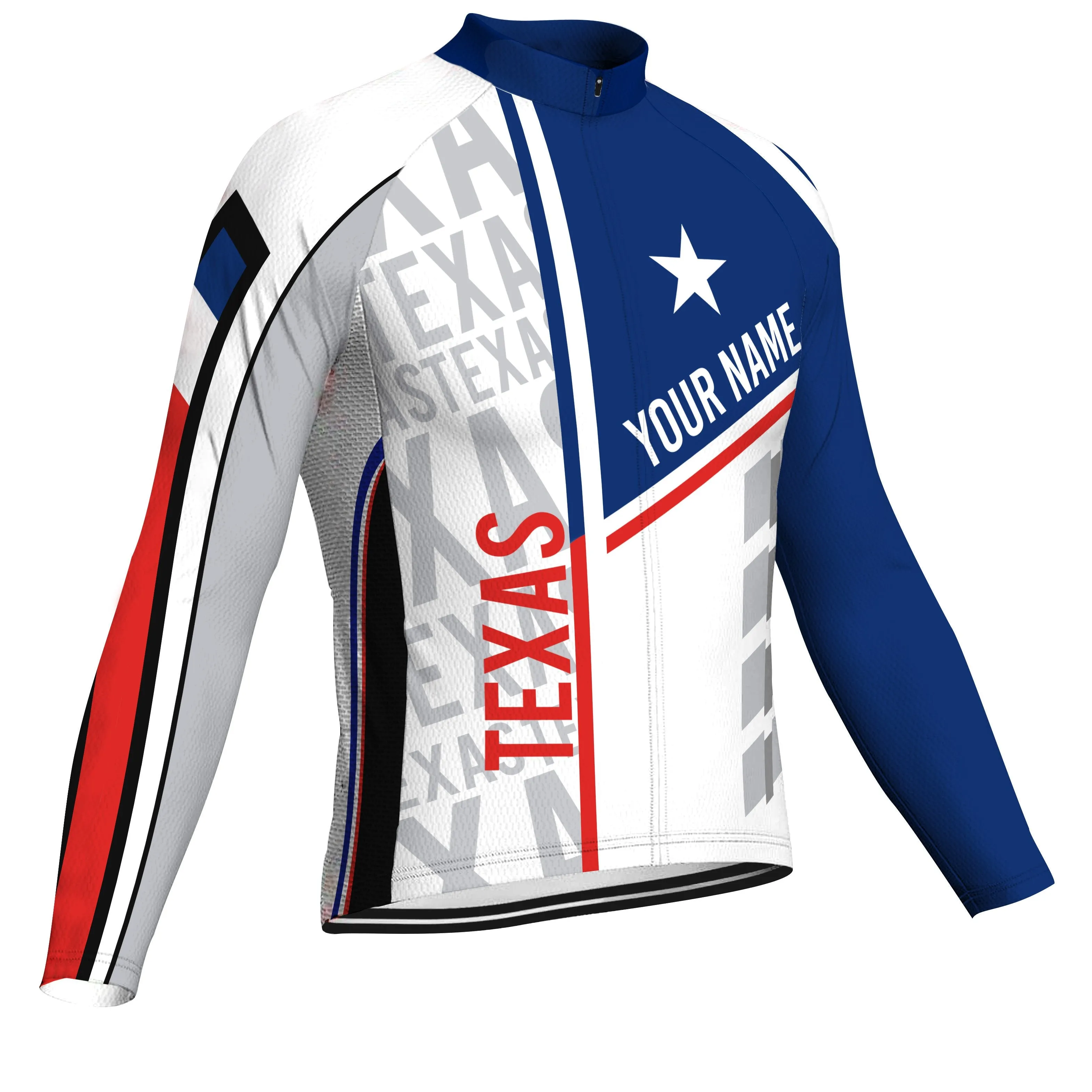 Customized Texas Long Sleeve Cycling Jersey for Men