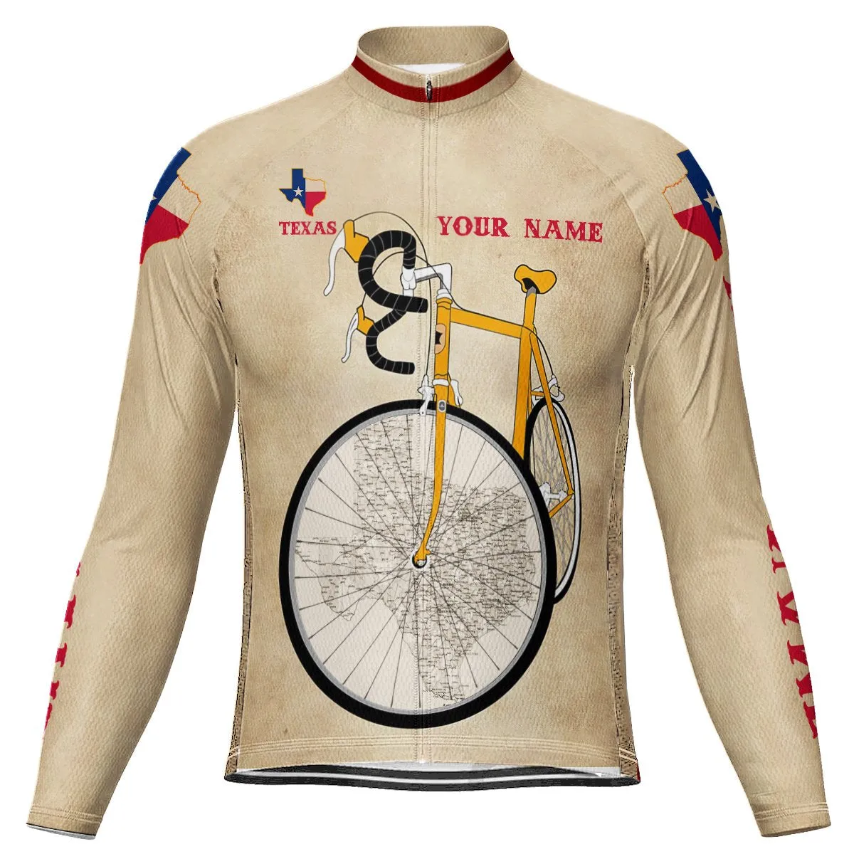 Customized Texas Long Sleeve Cycling Jersey for Men