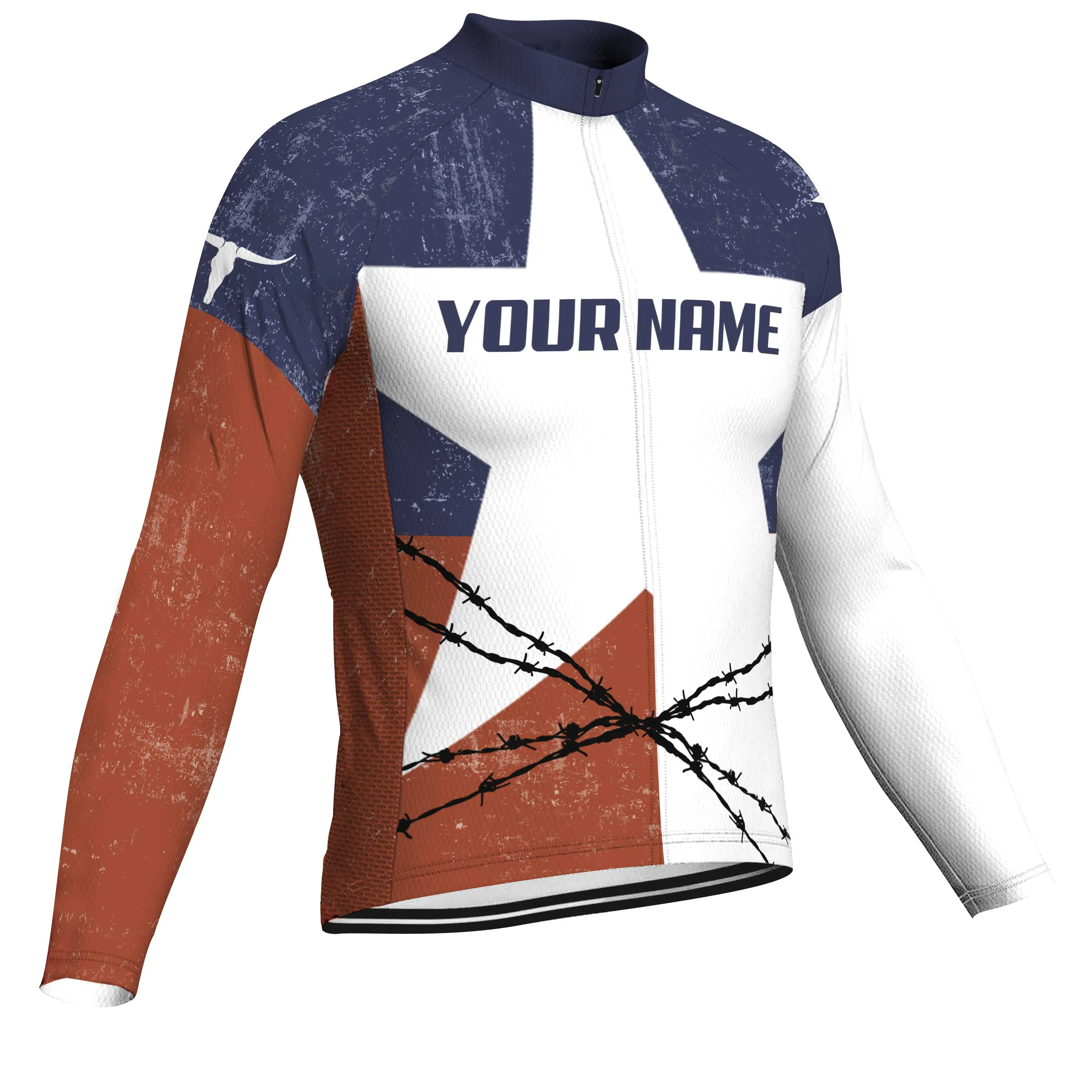 Customized Texas Long Sleeve Cycling Jersey for Men