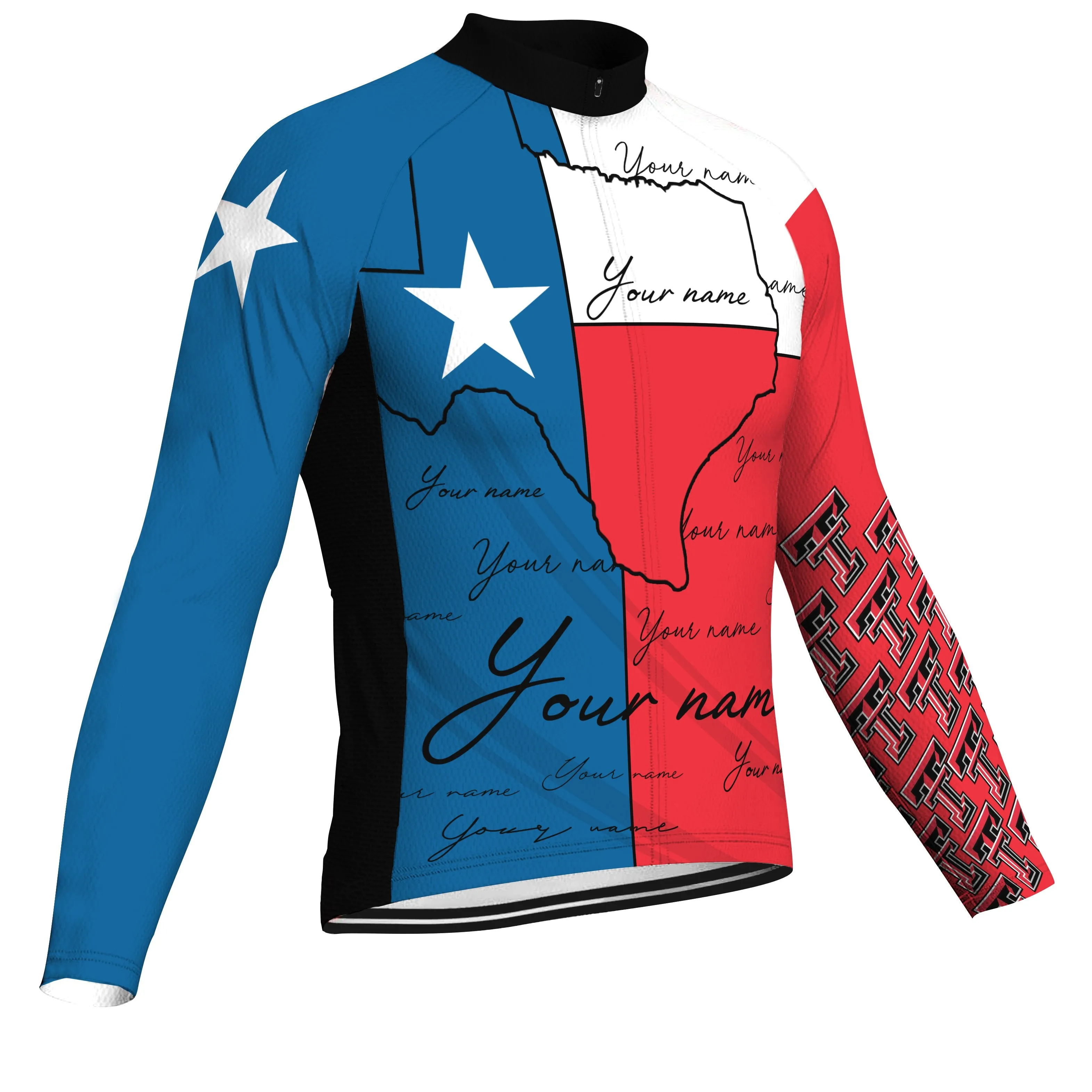 Customized Texas Long Sleeve Cycling Jersey for Men