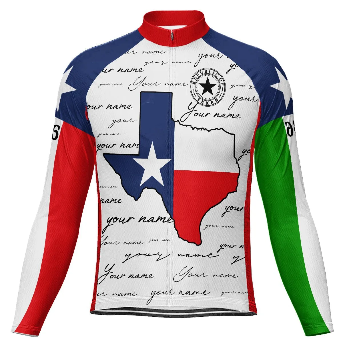 Customized Texas Long Sleeve Cycling Jersey for Men