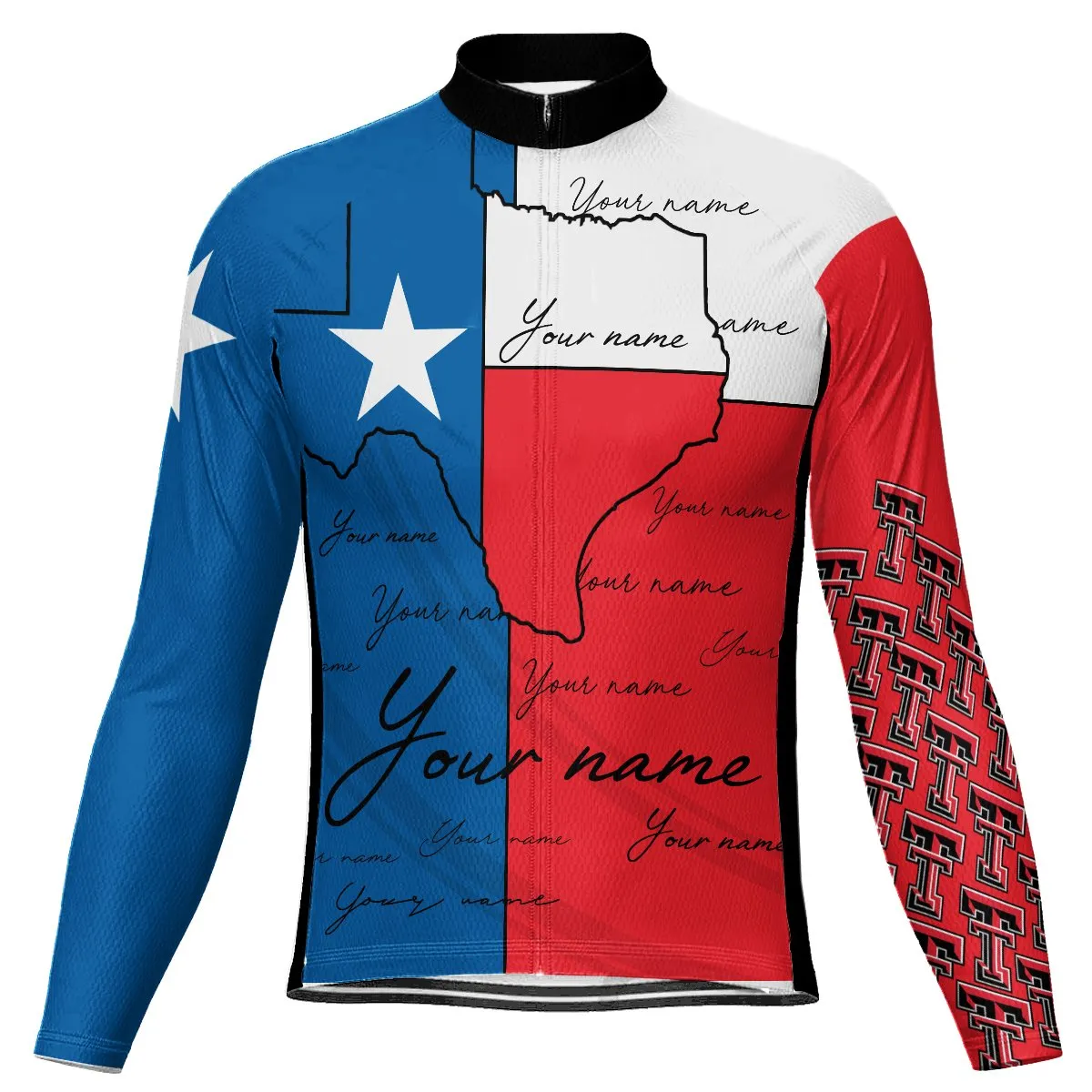 Customized Texas Long Sleeve Cycling Jersey for Men