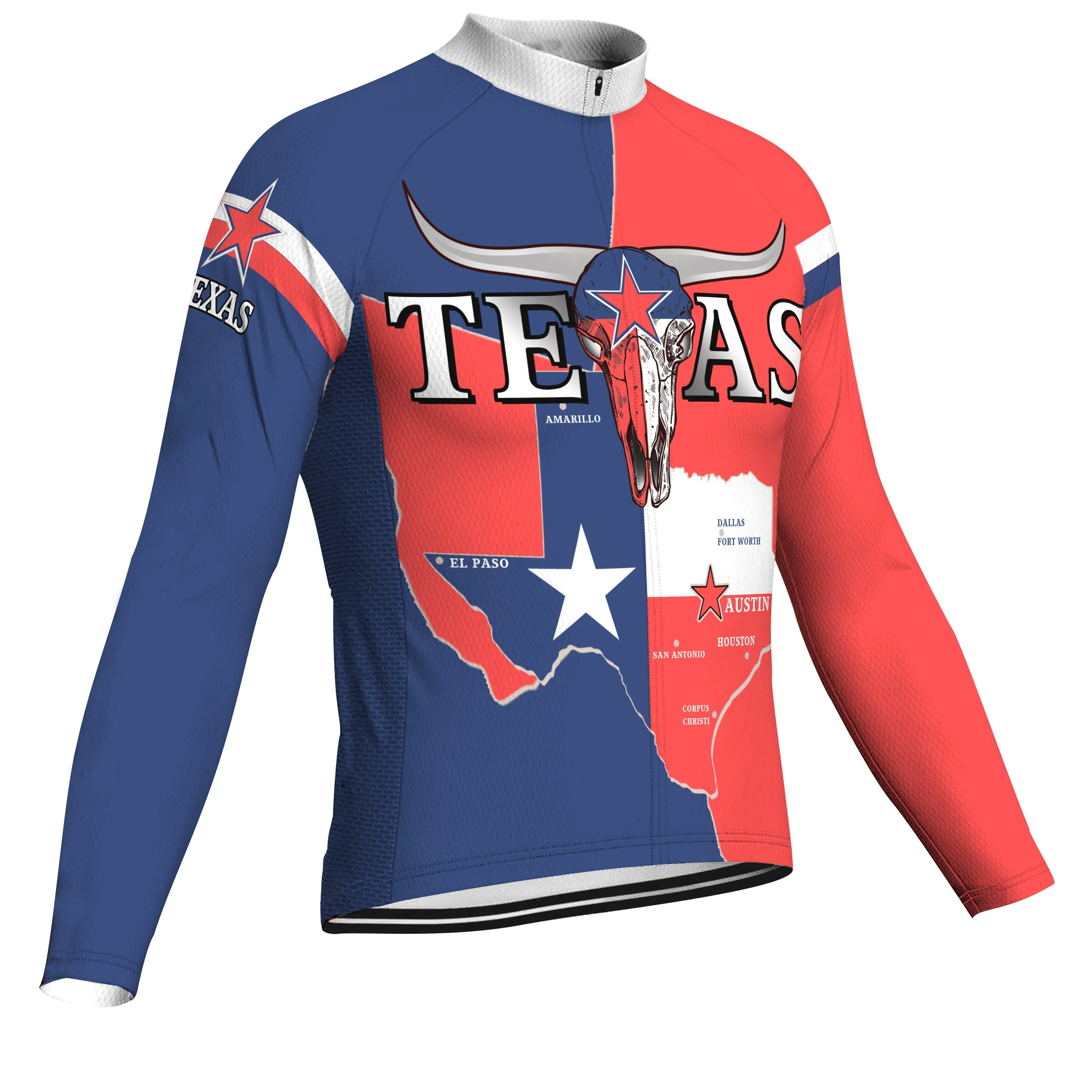 Customized Texas Long Sleeve Cycling Jersey for Men