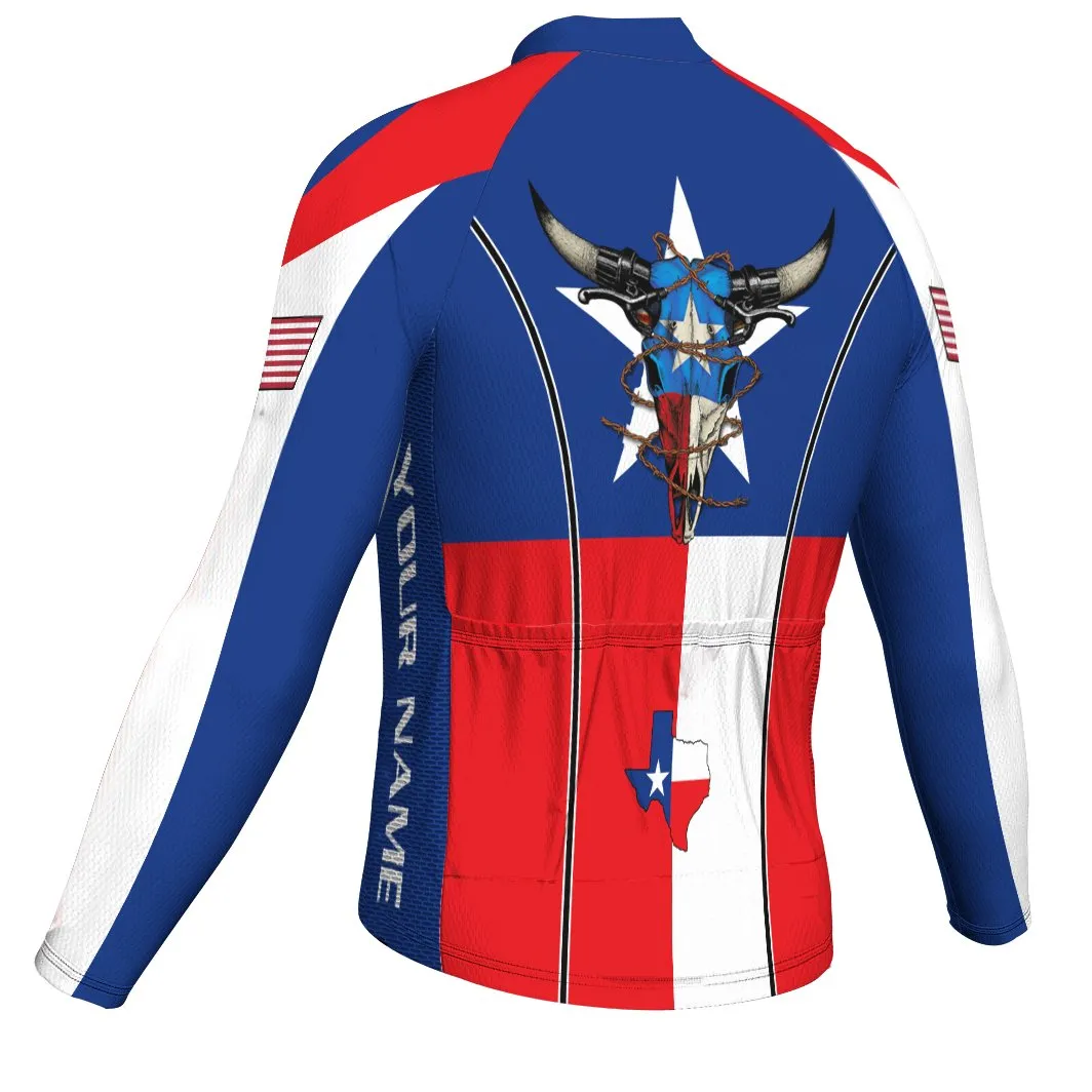 Customized Texas Long Sleeve Cycling Jersey for Men