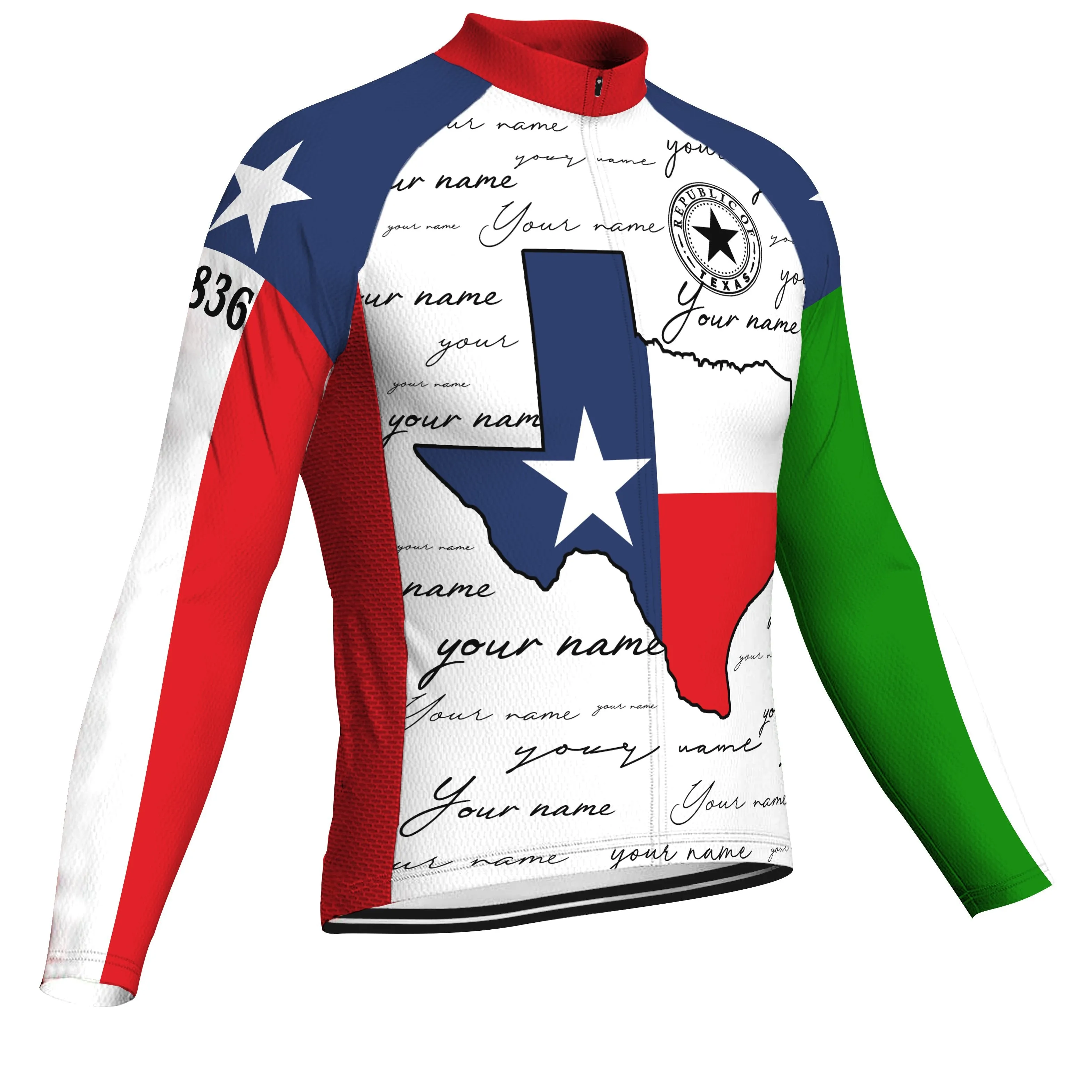 Customized Texas Long Sleeve Cycling Jersey for Men