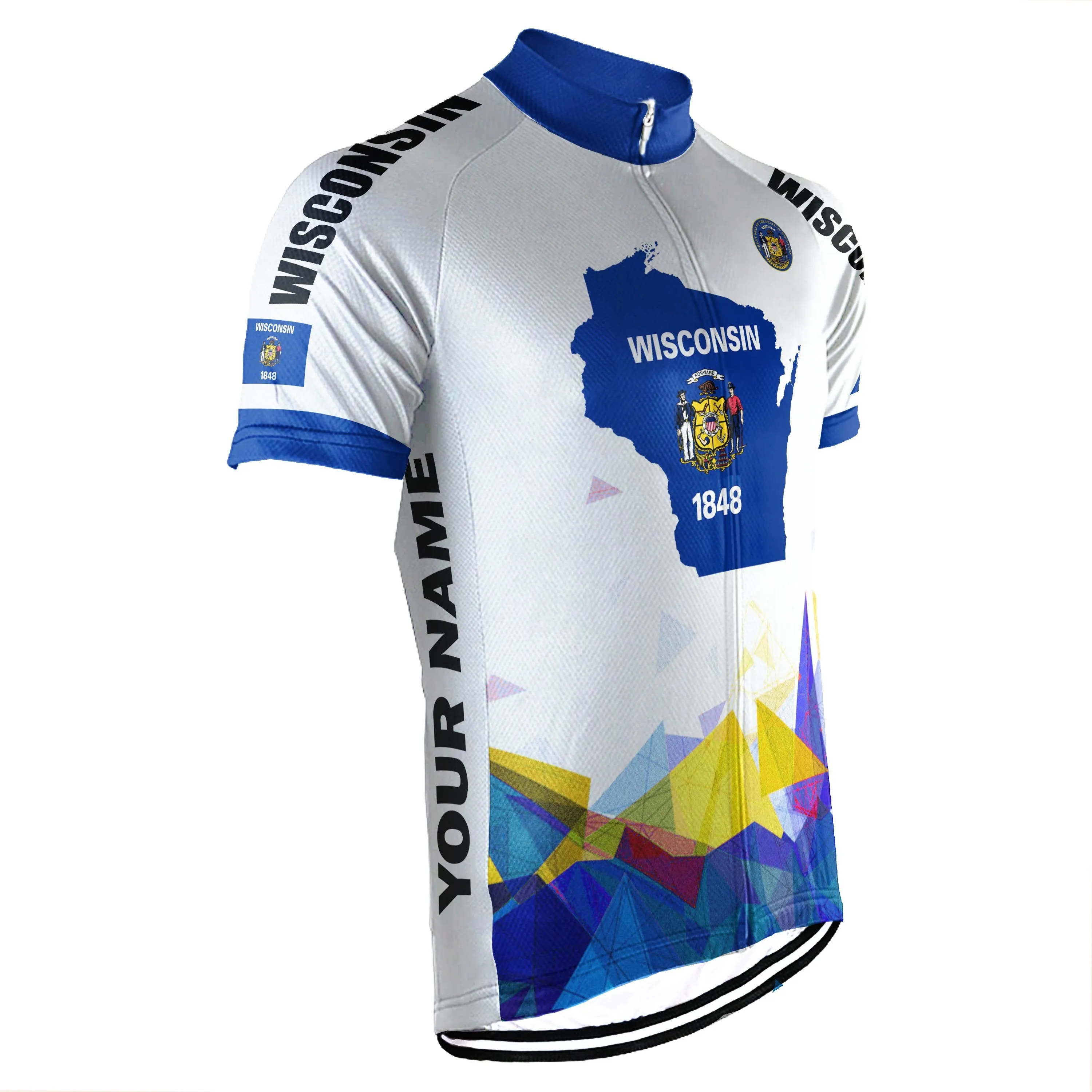 Customized Wisconsin Short Sleeve Cycling Jersey for Men