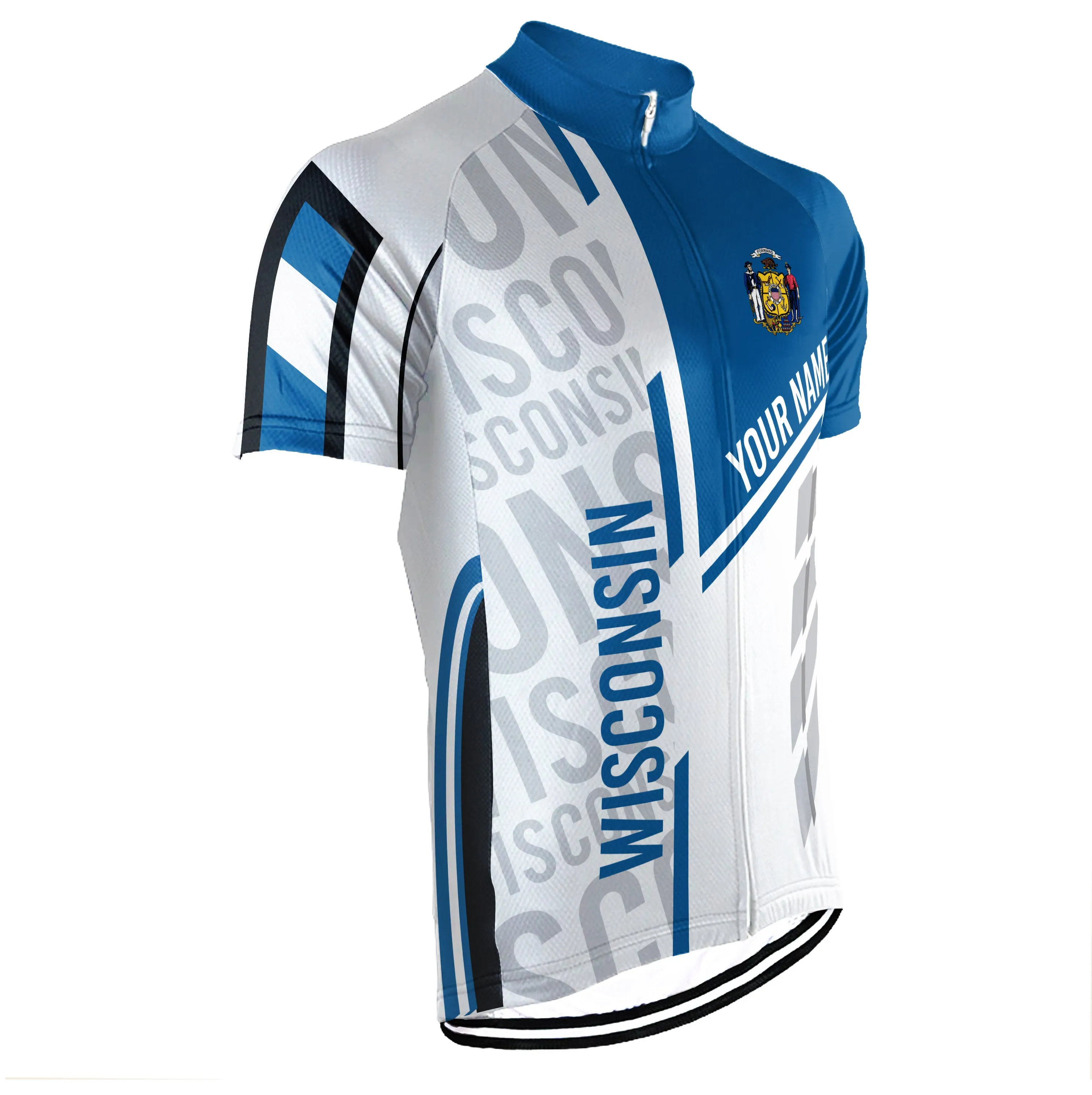 Customized Wisconsin Short Sleeve Cycling Jersey for Men
