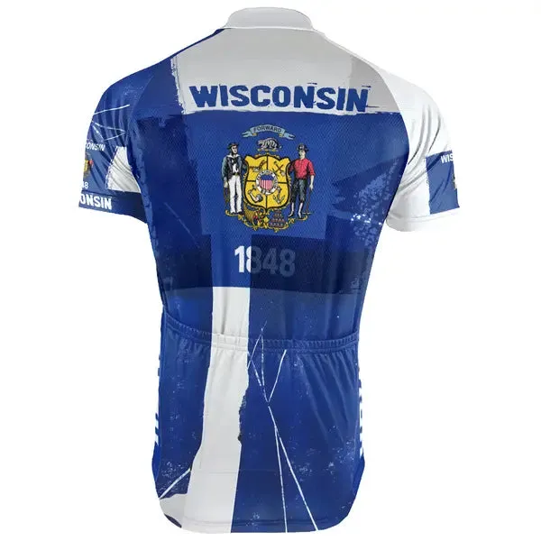 Customized Wisconsin Short Sleeve Cycling Jersey for Men