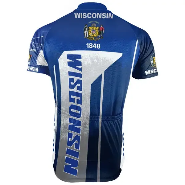 Customized Wisconsin Short Sleeve Cycling Jersey for Men