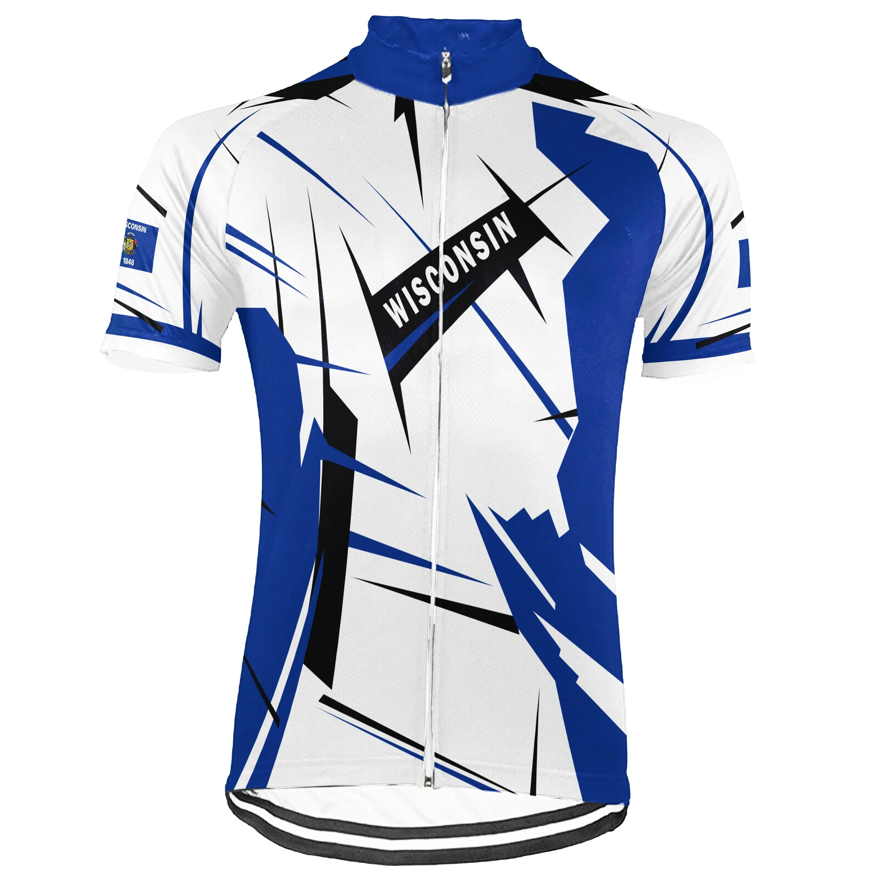 Customized Wisconsin Short Sleeve Cycling Jersey for Men