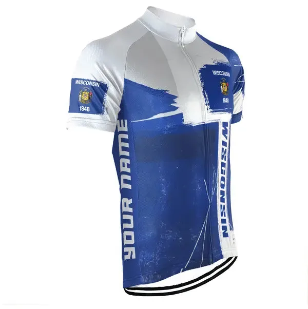 Customized Wisconsin Short Sleeve Cycling Jersey for Men