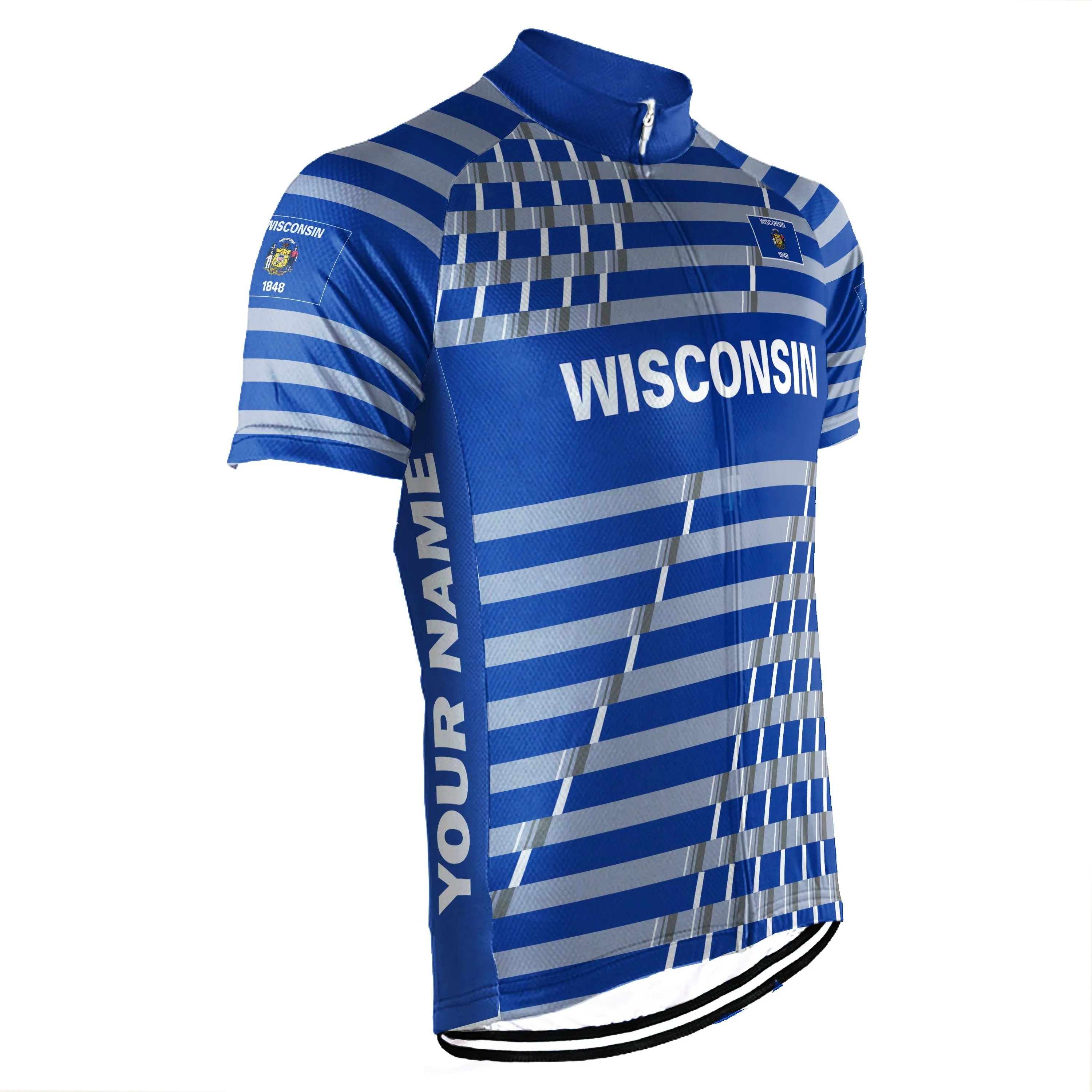 Customized Wisconsin Short Sleeve Cycling Jersey for Men
