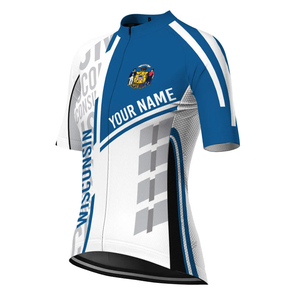 Customized Wisconsin Short Sleeve Cycling Jersey for Women