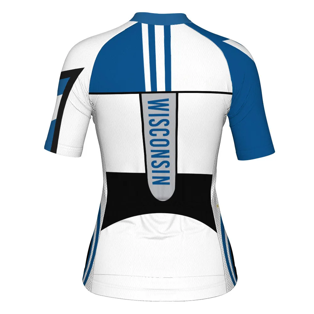 Customized Wisconsin Short Sleeve Cycling Jersey for Women