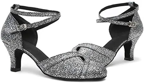 DKZSYIM Women's Professional Latin Dance Shoes Ballroom Wedding Performance Shoes,Model YCL248