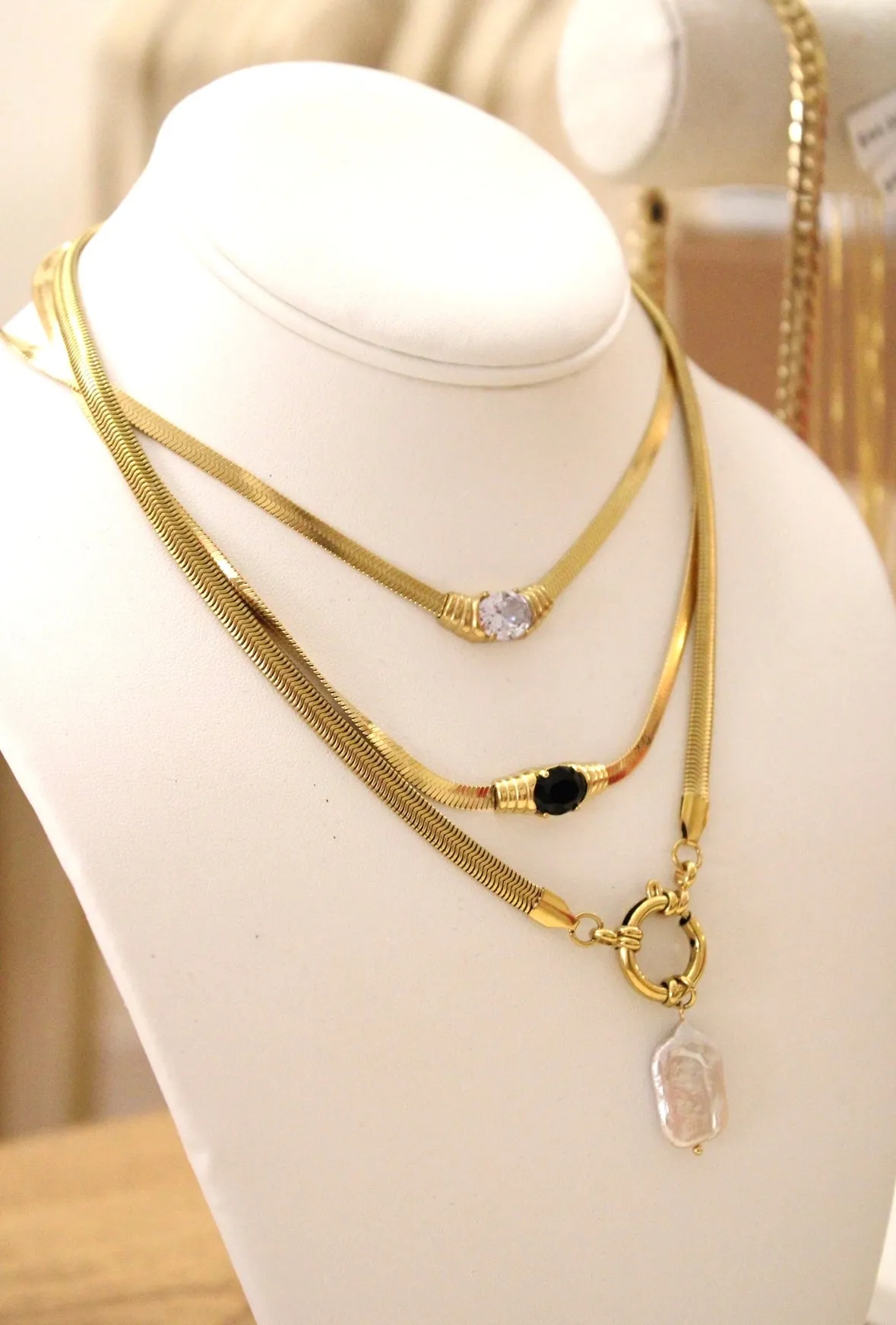 Elizabeth Necklace - Black - Water Resistant