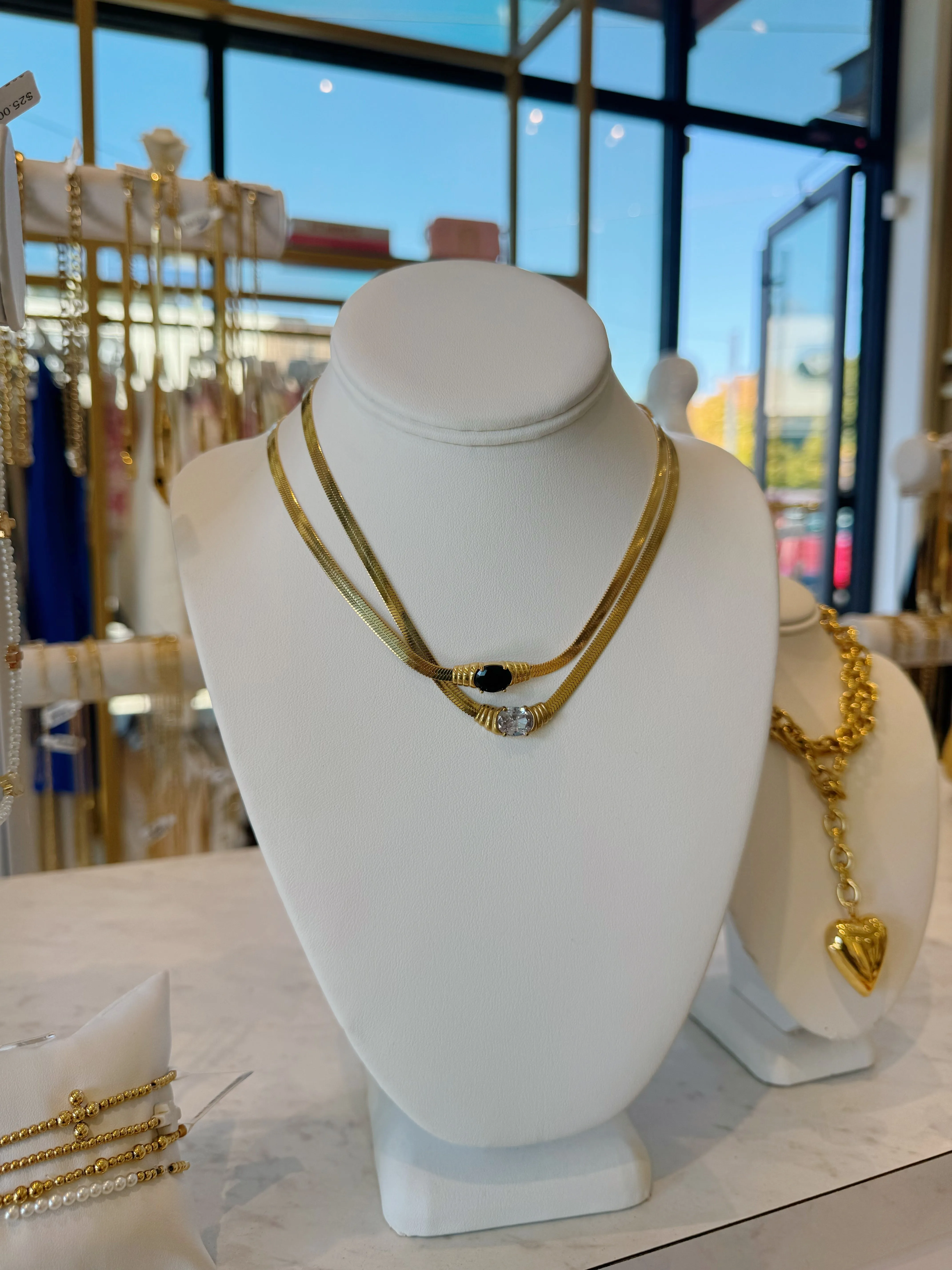 Elizabeth Necklace - Black - Water Resistant