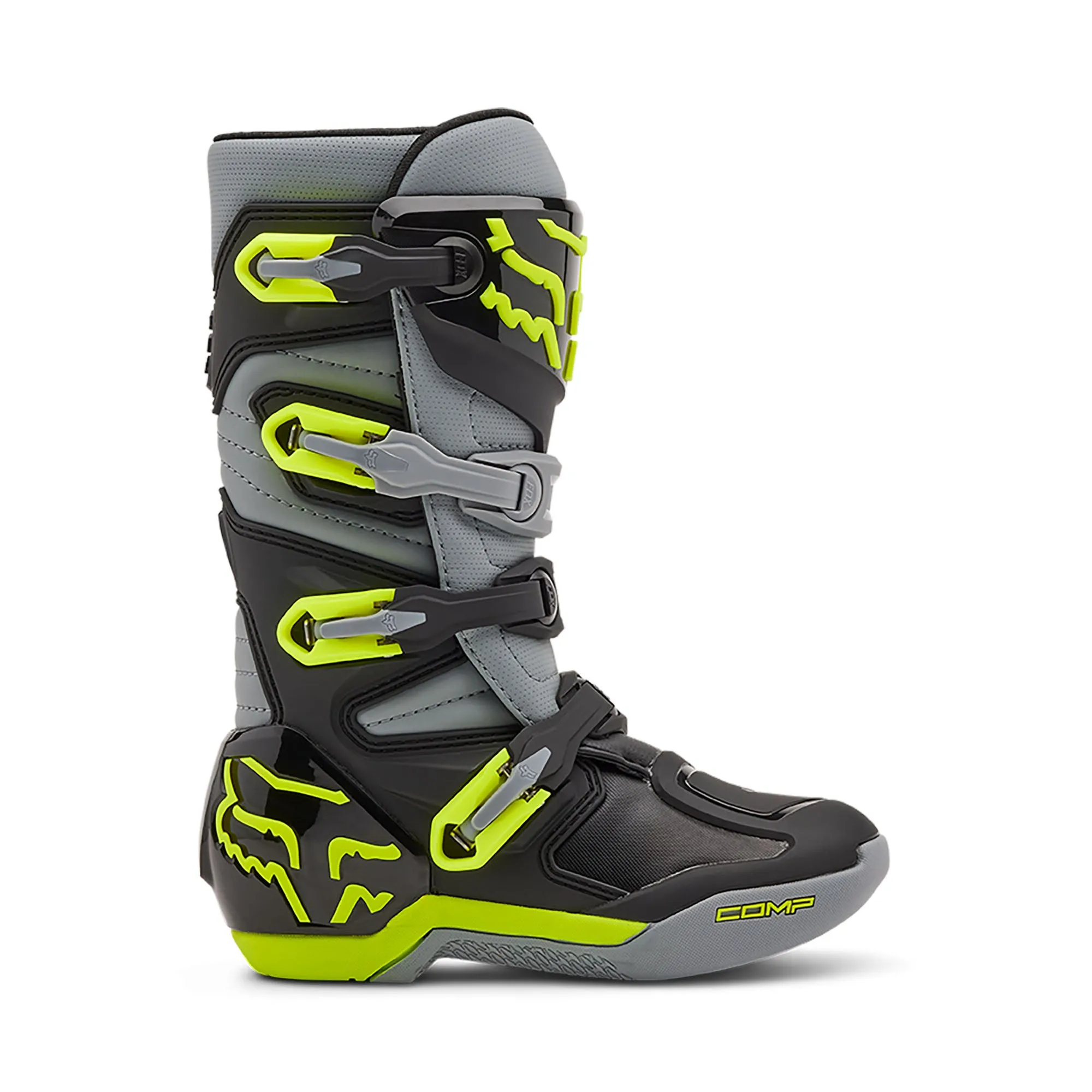 Fox Racing Youth Comp Off-Road Offroad Boots Grey/Yellow