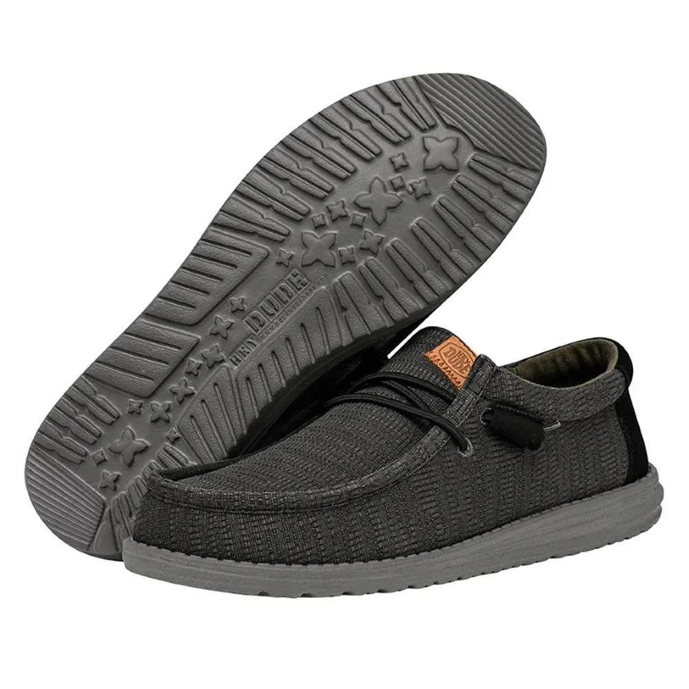 Hey Dude Men's Wally Grid Shoe - Black