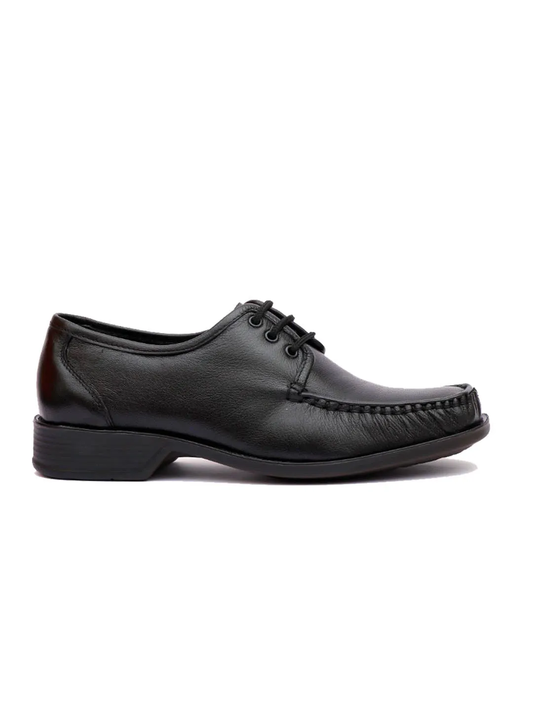 Hitz Men's Black Leather Formal Lace up Comfort Shoes