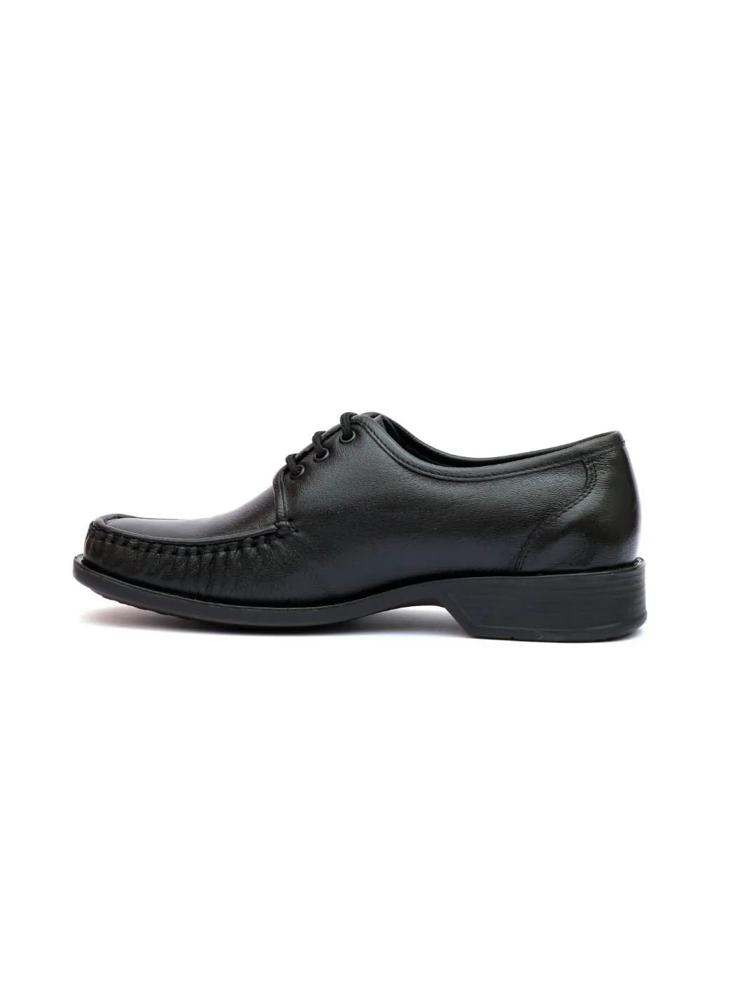 Hitz Men's Black Leather Formal Lace up Comfort Shoes