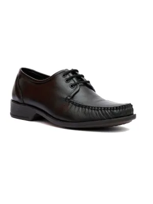 Hitz Men's Black Leather Formal Lace up Comfort Shoes
